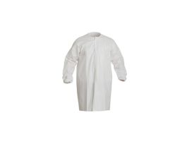 ProClean® Frock. Serged Seams. Bound Neck. Set Sleeve Design. Covered Elastic Wrists. Front Snap Closure, 30/CS, White