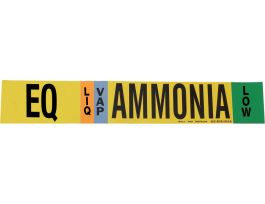 EQ LIQ/VAP AMMONIA LOW Pipe Marker, 2.25" H x 14" W, Fits Pipes 2.5" Dia. Thru 7.875" Dia.