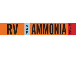 RV VAP AMMONIA HIGH Pipe Marker, 2.25" H x 14" W, Fits Pipes 2.5" Dia. Thru 7.875" Dia.
