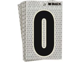 Glow in the Dark 3 in Black, Green Glow on Silver Letter O 10/PK