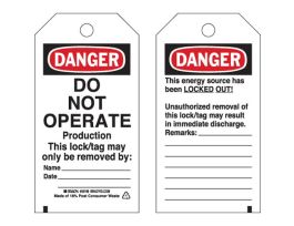 Lockout Tags Paper 5.75 in H x 3 in W 25PK