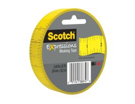 Scotch® Expressions Masking Tape 3437-P5, .94 in x 20 yd (24 mm x 18,2 m), Ruler