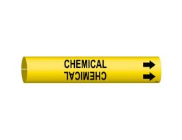 Chemical Pipe Marker, Fits Pipes 0.75" Dia. Thru 1.375" Dia.