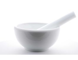 MORTAR AND PESTLE SET GLZ CEM LINE 4OZ CS