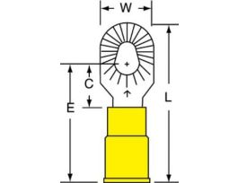 3M™ Scotchlok™ Multi-Stud Ring Tongue, Vinyl Insulated Brazed Seam MV10-610RK, 12-10 AWG, 500/Case