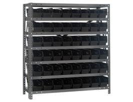 18IN X 36INX39IN 48 BLACK BINS 4IN BIN