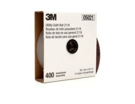 3M™ Utility Cloth Roll 211K, 400 J-weight, 1 in x 50 yd, Full-flex, 5 ea/Case