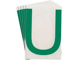ToughStripe® Floor Marking Polyester 8 in Label Letter U Green 20/PK