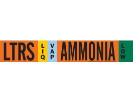 LTRS LIQVAP AMMONIA LOW Pipe Marker, 2.25" H x 14" W, Fits Pipes 2.5" Dia. Thru 7.875" Dia.