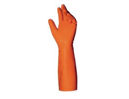 GLOVE 20MIL 14IN ORANGE SZ8 PK=12PR PK