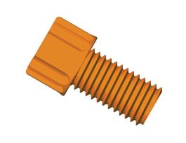 Gripper Fitting, 1/4"-28 UNF(M) flat bottom, 1/8" OD tubing, orange; 10/pk