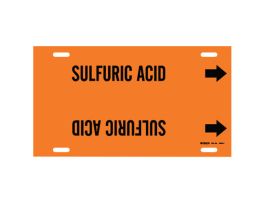 Snap-On Pipe Marker: SULFURIC ACID, 10" H x 32" W, Fits Pipes 10" Dia. Thru 15" Dia.