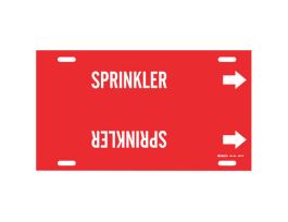SPRINKLER Pipe Marker, 10" H x 32" W, Fits Pipes 10" Dia. Thru 15" Dia.