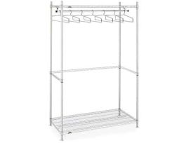 Garment Rack, Stainless Steel, Upright, 24" x 36" x 74"