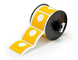 B30 Series Raised Profile Push Button Labels 2.4 in H x 2.4 in W Yellow 145/RL