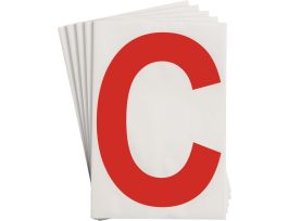 ToughStripe® Floor Marking Polyester 8 in Label Letter C Red 20/PK