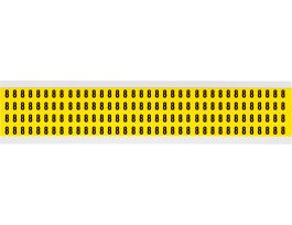 Repositionable Vinyl 0.25 in Black on Yellow, Numbers 8 Card of 144 Labels