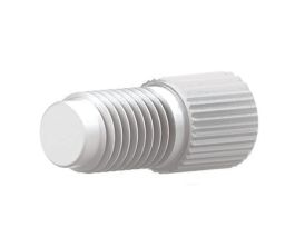 Port Plug, Standard Knurl, White Acetal, 5/16-24 Flat-Bottom; 1/EA