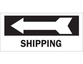 Shipping Sign, 6.5" H x 14" W x 0.1" D, Fiberglass, Arrow Direction: Left