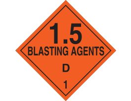 14 Blasting Agents D 1 Sign, 10.75" H x 10.75" W x 0.1" D, Fiberglass