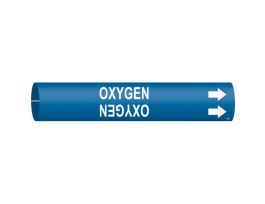 OXYGEN Pipe Marker, 2" H x 2" W, Fits Pipes 2.5" Dia. Thru 3.875" Dia.