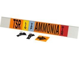 TSR LIQVAP AMMONIA HIGH Pipe Marker, 4" H x 24" W, Fits Pipes 8" Dia. or Larger