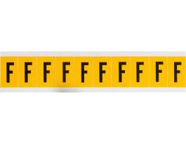 Outdoor Vinyl 1 in Black on Yellow Letters F Card of 10 Labels