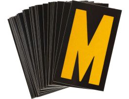 BradyLite 2.5 in Reflective Numbers Yellow on Black, M 25/PK