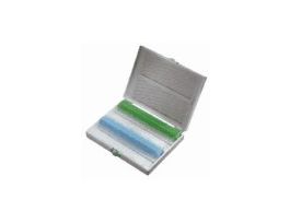 Polystyrene slide holder; white, holds 100 slides, 75 x 25 mm