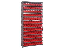 12IN X 36IN X 75IN 96 RED BINS 4IN BIN