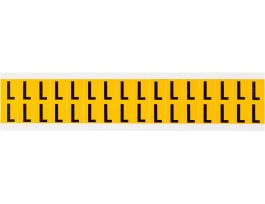 Outdoor Vinyl 0.625 in Black on Yellow Letters L Card of 32 Labels