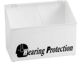 Divided Hearing Protection Dispenser, 11.5" H x 15.375" W x 9" D, Black/Clear/White