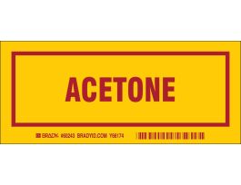 ACETONE Labels, Red on Yellow