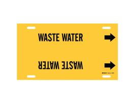 Waste Water Pipe Marker, 8" H x 16" W, Fits Pipes 6" Dia. Thru 7.875" Dia.