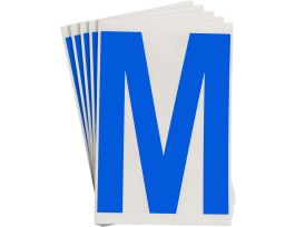 ToughStripe® Floor Marking Polyester 8 in Label Letter M Blue 20/PK