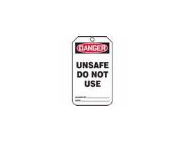 Tag, Danger Unsafe Do Not Use, Back A, 5 7/8" X 3 1/8", PF-Cardstock