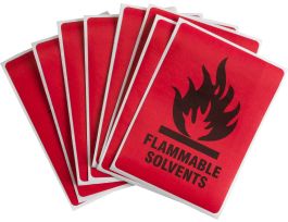 Flammable Solvents 25/Pack, 4" H x 2.875" W
