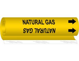 NATURAL GAS Pipe Marker, 26" H x 12" W, Fits Pipes 2.5" Dia. Thru 7.875" Dia.