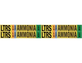 LTRS VAP AMMONIA LOW Pipe Marker, 1.125" H x 7" W, Card of 4 Each, Fits Pipes .75" Dia. Thru 2.375" Dia.