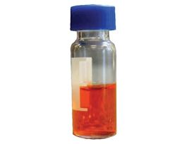 LCGC Screw Top Vials, Glass, 9 mm Short Thread, 2 mL, with Label Area, Rubber/PTFE Septum; 100/pk