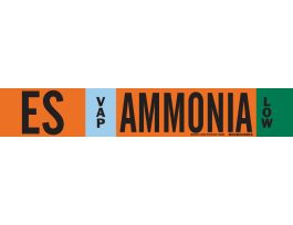 ES VAP AMMONIA LOW Pipe Marker, 4" H x 24" W, Fits Pipes 8" Dia. or Larger