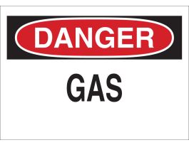 DANGER Gas Sign, 10" H x 14" W x 0.06" D, Polystyrene
