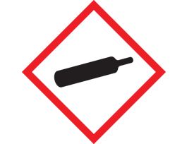 GHS Pictogram Labels, Gas Cylinder Pictogram, 1" x 1", Adhesive Poly Vinyl, Roll