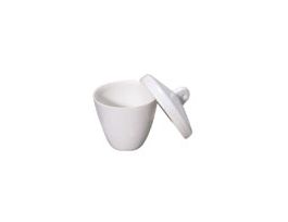 Low-Form Crucible with Cover, Porcelain; 15 mL