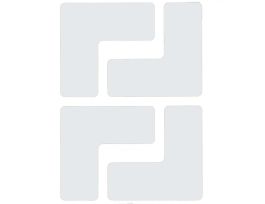 ToughStripe® Floor Marking Tape L-Shaped Corner Marks -  Polyester, Solid Color, White, 2" x 5"