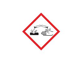 GHS Label, Corrosion Pictogram, 2" x 2", adhesive poly, 250/roll