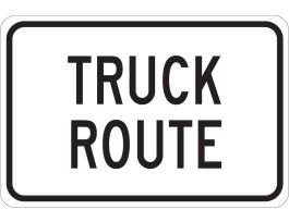 Truck Route Sign, 18" H x 24" W x 0.090" D, Aluminum