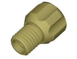 Short Thread Tubing End Fitting, Type S/P, 1/8"OD, 1/4"-28 UNF(M), PEEK; 10/pk
