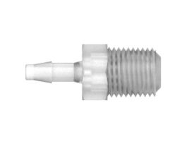 Tubing Adapter, 1/8" ID x 1/8" NPT(M), Polypropylene, 10/pk