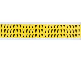 Repositionable Vinyl 0.375 in Black on Yellow, Letters V Card of 78 Labels